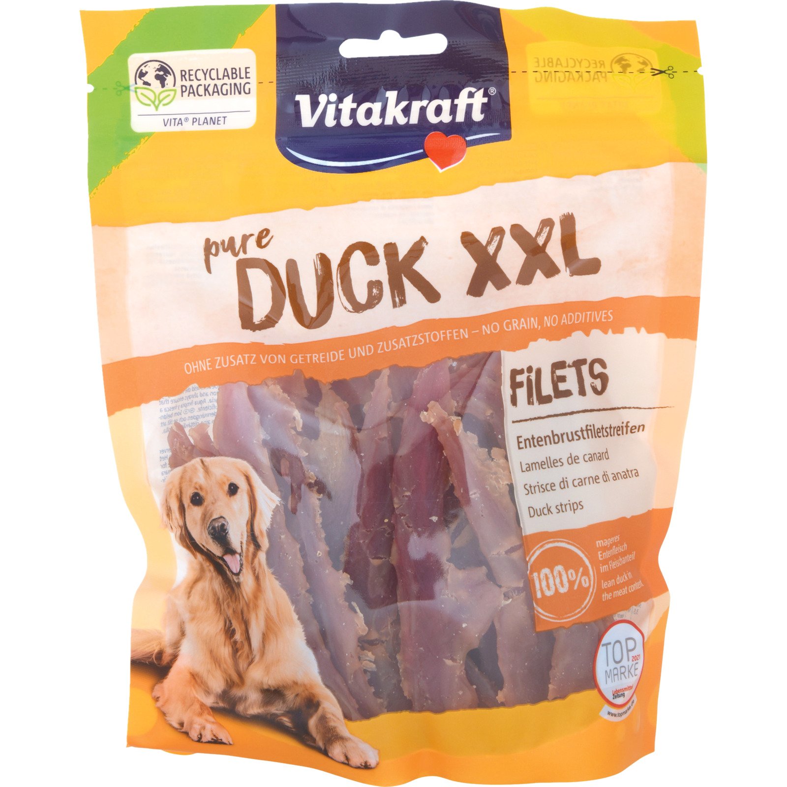 Vitakraft pure Duck XXL Entenbruststreifen 250 g