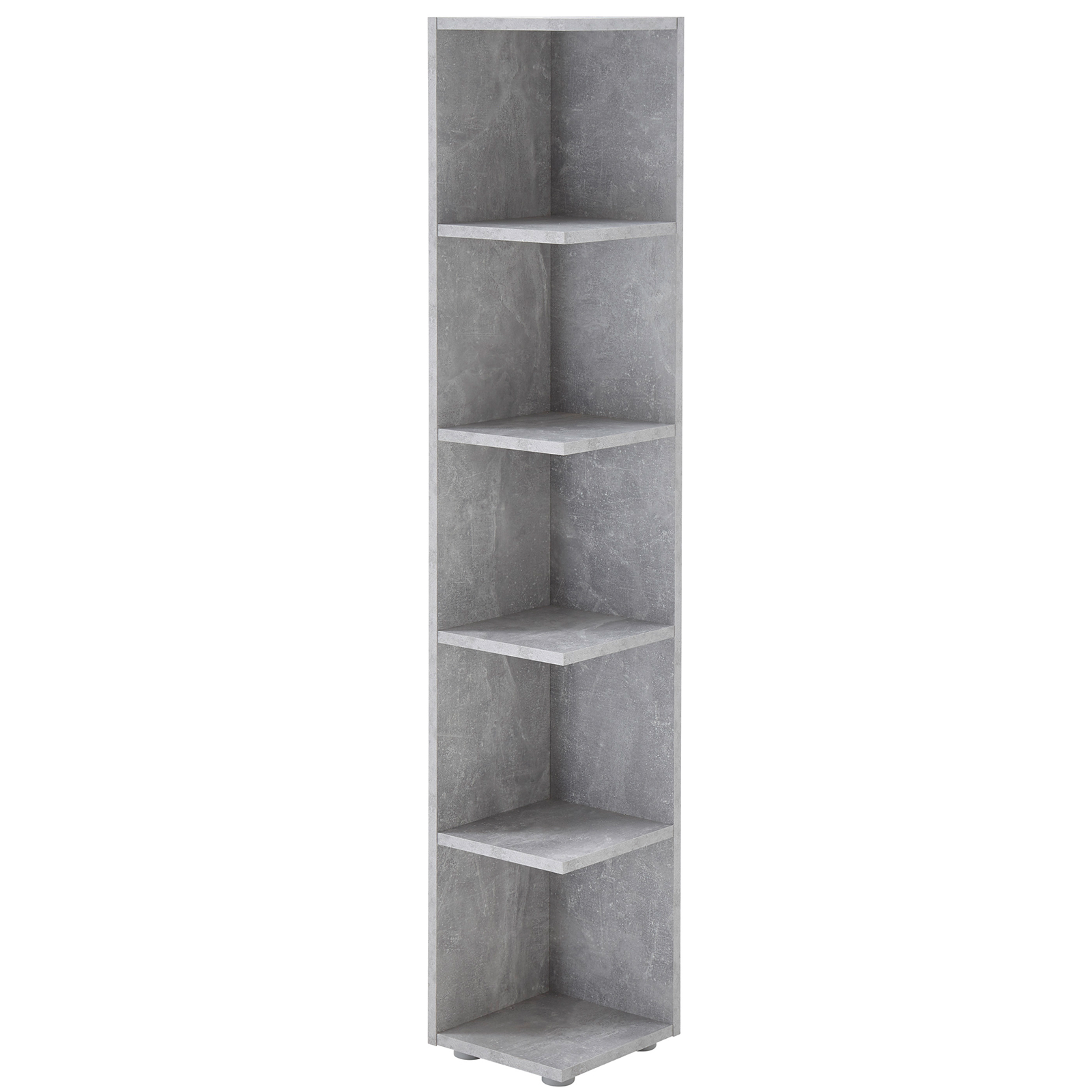 Eckregal - Beton-Optik - 142 cm hoch