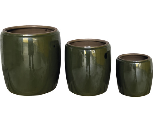 Lafiora Jia keramische plantenpot, Ø 25 cm, H 25 cm, groen