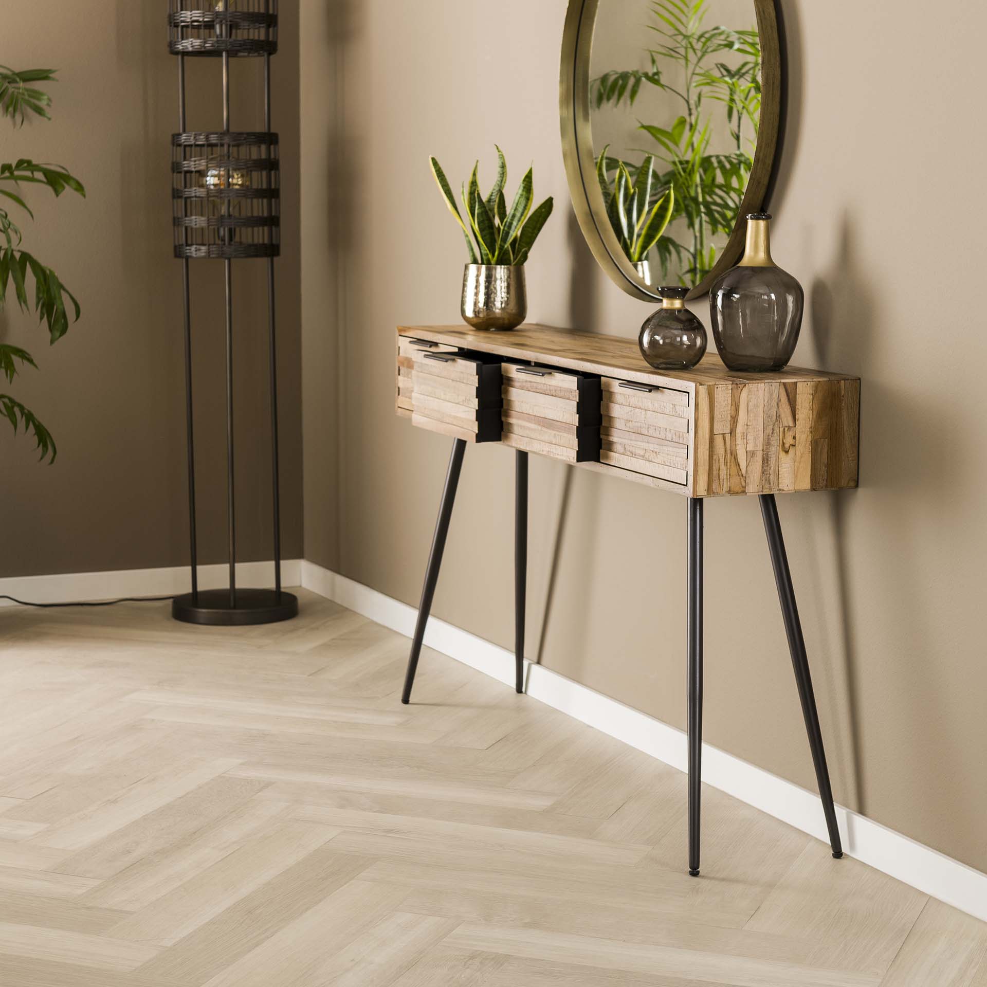 by fonQ  Dim Sidetable - B 120 cm - Teakhout