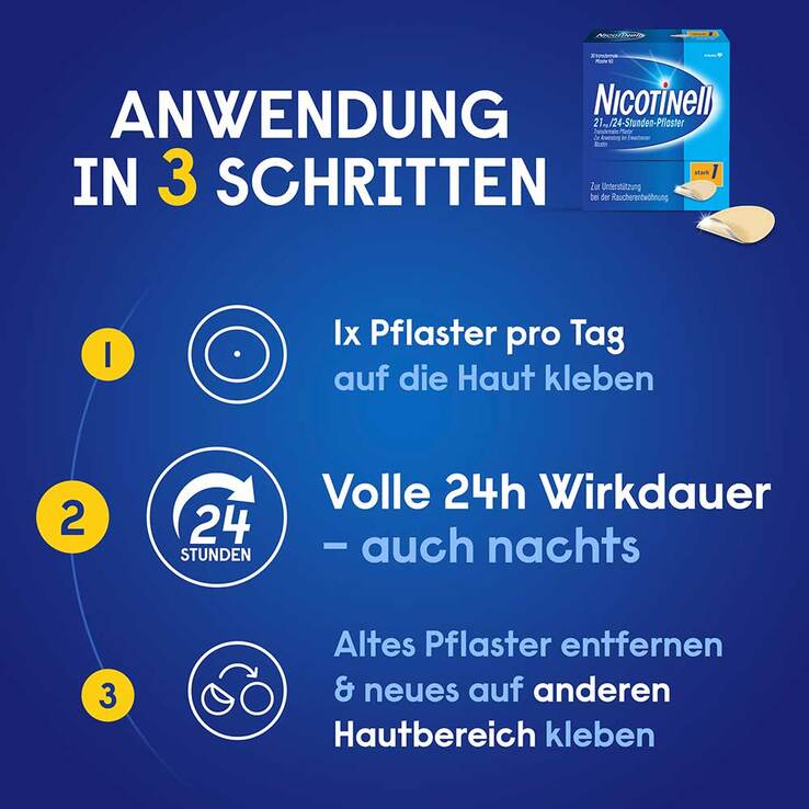 NICOTINELL 14 mg / 24-Stunden- Nikotinpflaster, Pflasterstärke Mittel (2), 30 St