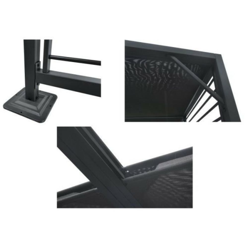 Pergola a toit coulissant avec une structure en aluminium et acier - 2,80 x 2,80 metres - gris foncé