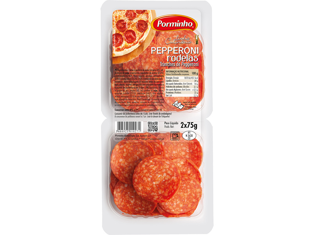 PEPPERONI PORMINHO RODELAS 2X75G