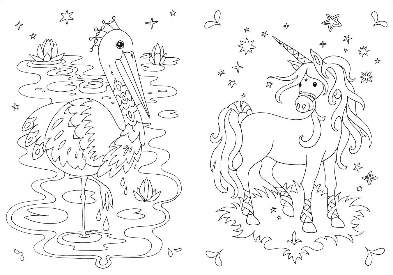 Glitzer-Sticker Malbuch. Magische Tiere