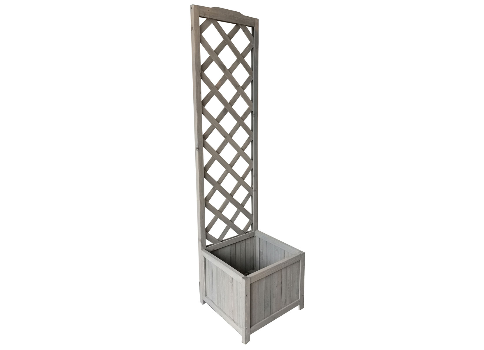 Pflanzkübel mit Rankhilfe aus Holz 146cm 4er-Set Grau
