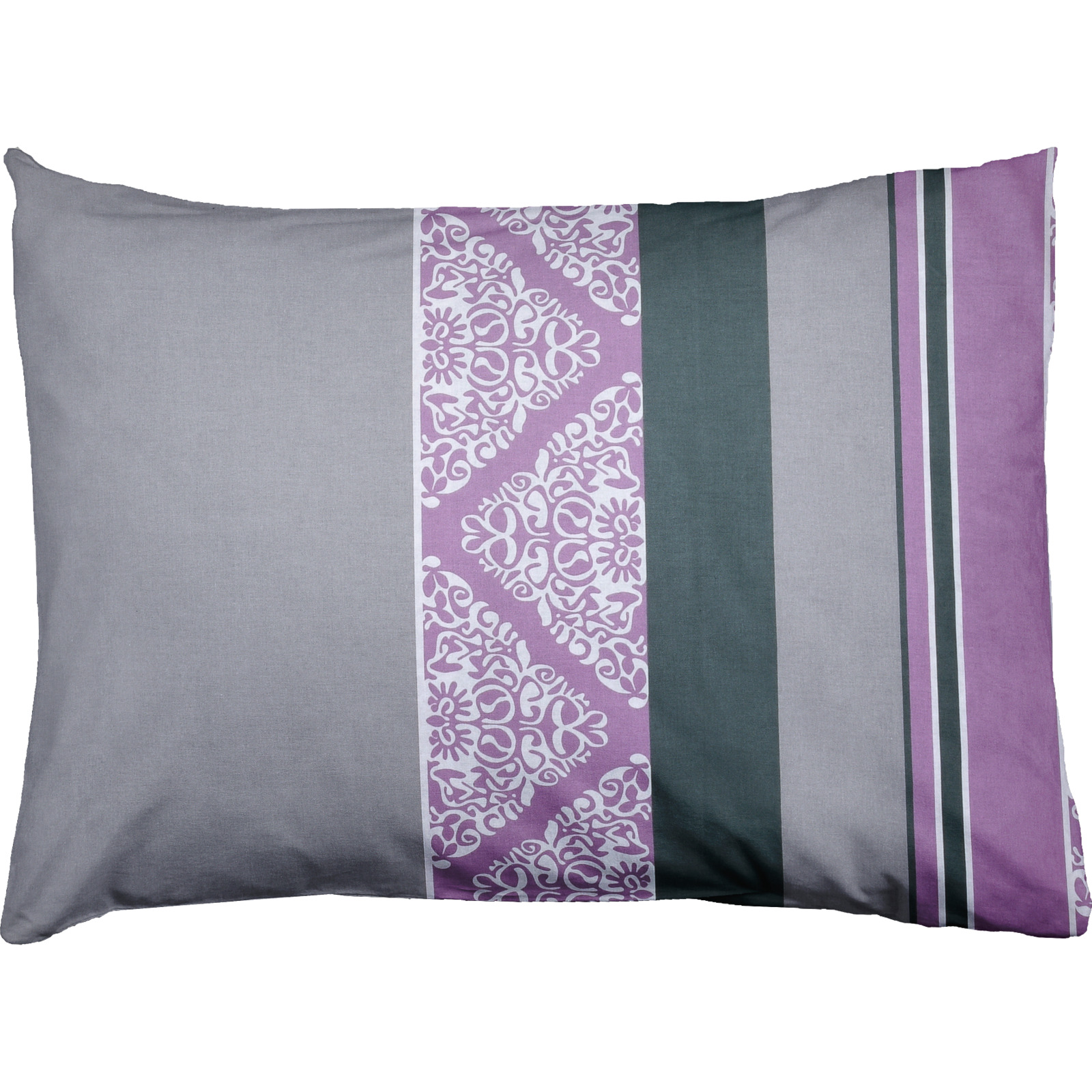 Bettwäsche violett-grau 160x210 65x100 Bettanzug Nord