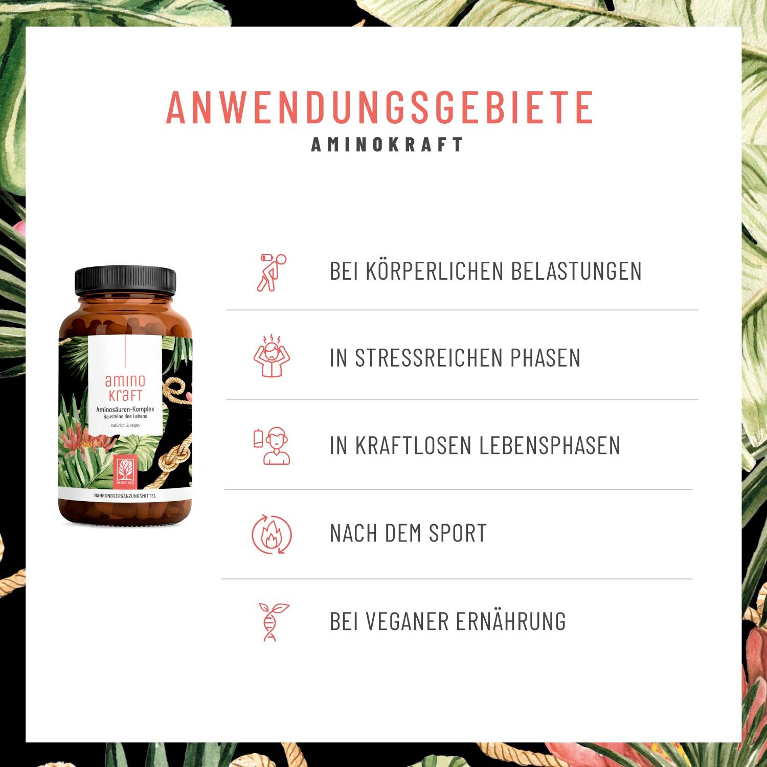 Aminosäuren Komplex hochdosiert vegan - Aminokraft - NATURTREU®