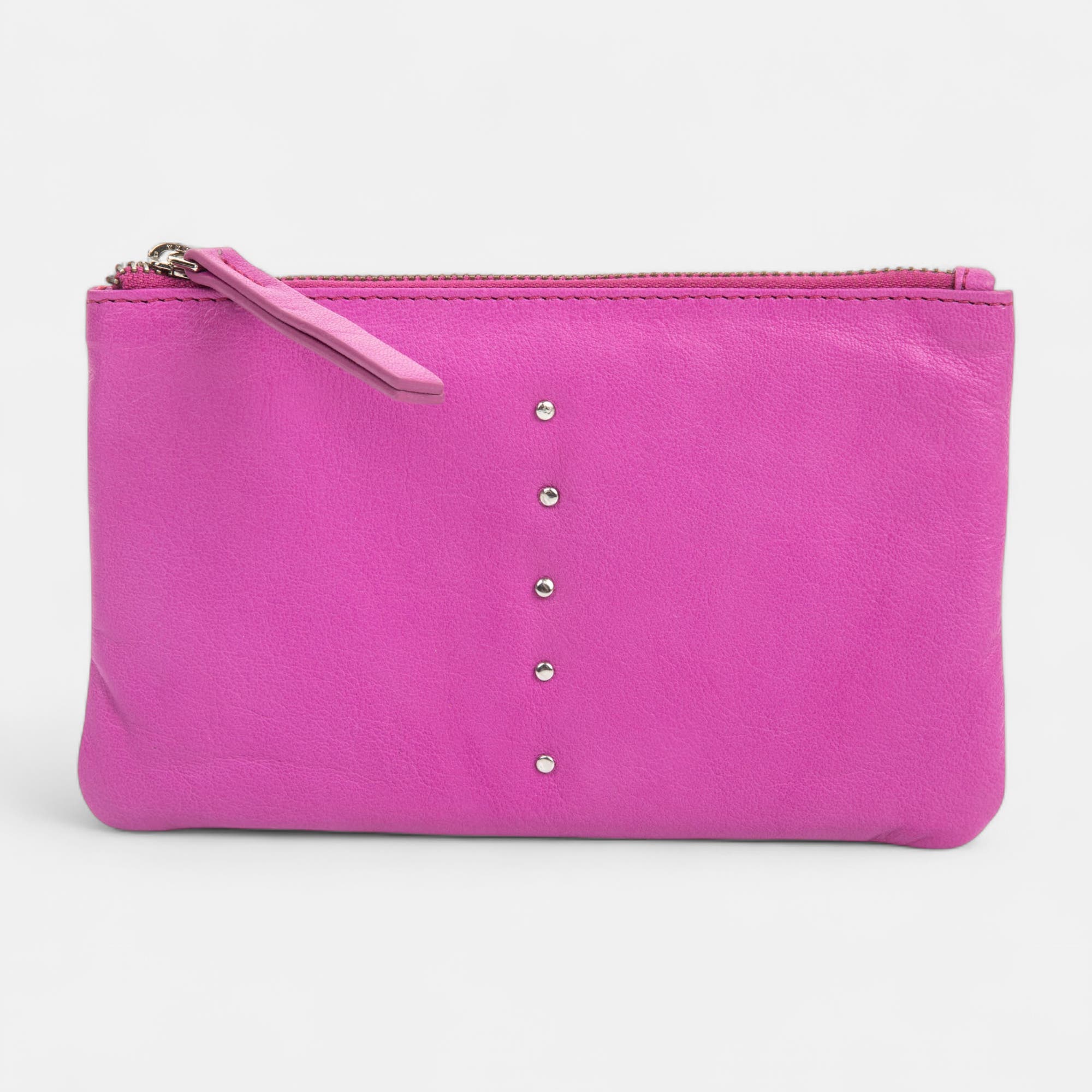 Petite maroquinerie en cuir rose