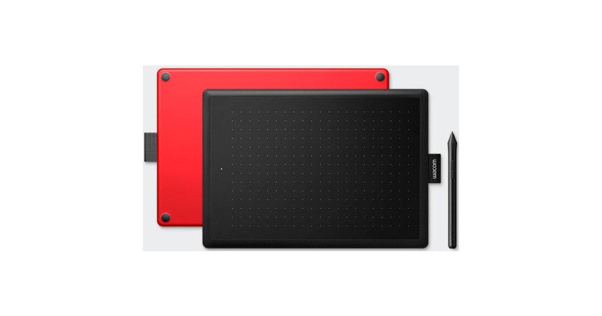 WacomOne by Wacom, medium tekentablet  (Zwart/rood)