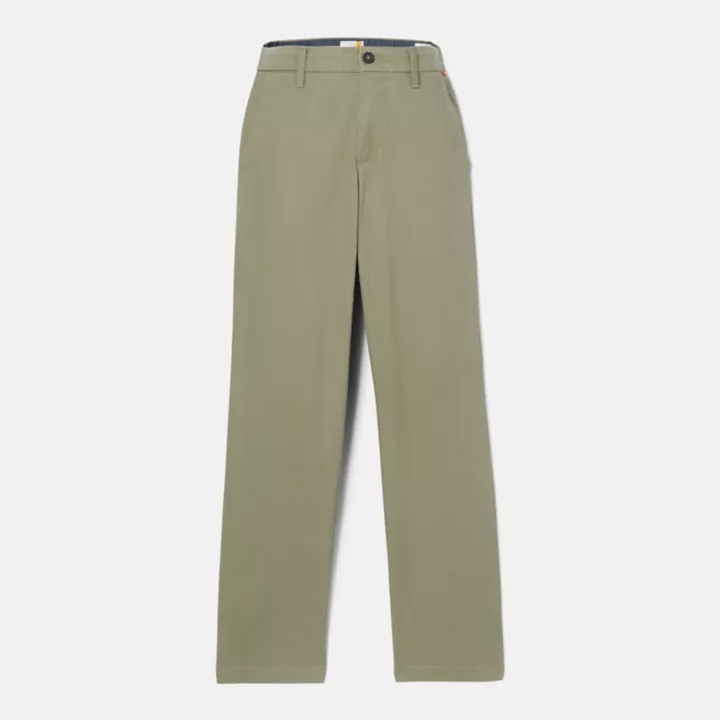 Pantalon chino en sergé extensible pour homme en vert