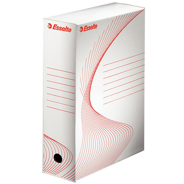 Esselte Boîte archives 25 x 35 cm Boxy en carton - Dos 10 cm - Blanc - Lot de 5
