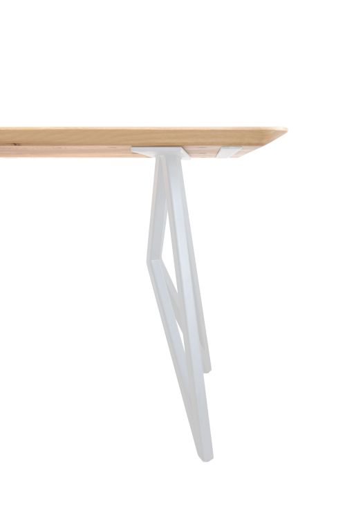 Studio HENK Butterfly tafel 300x100 wit frame, hardwax light 3041, verjong afgerond