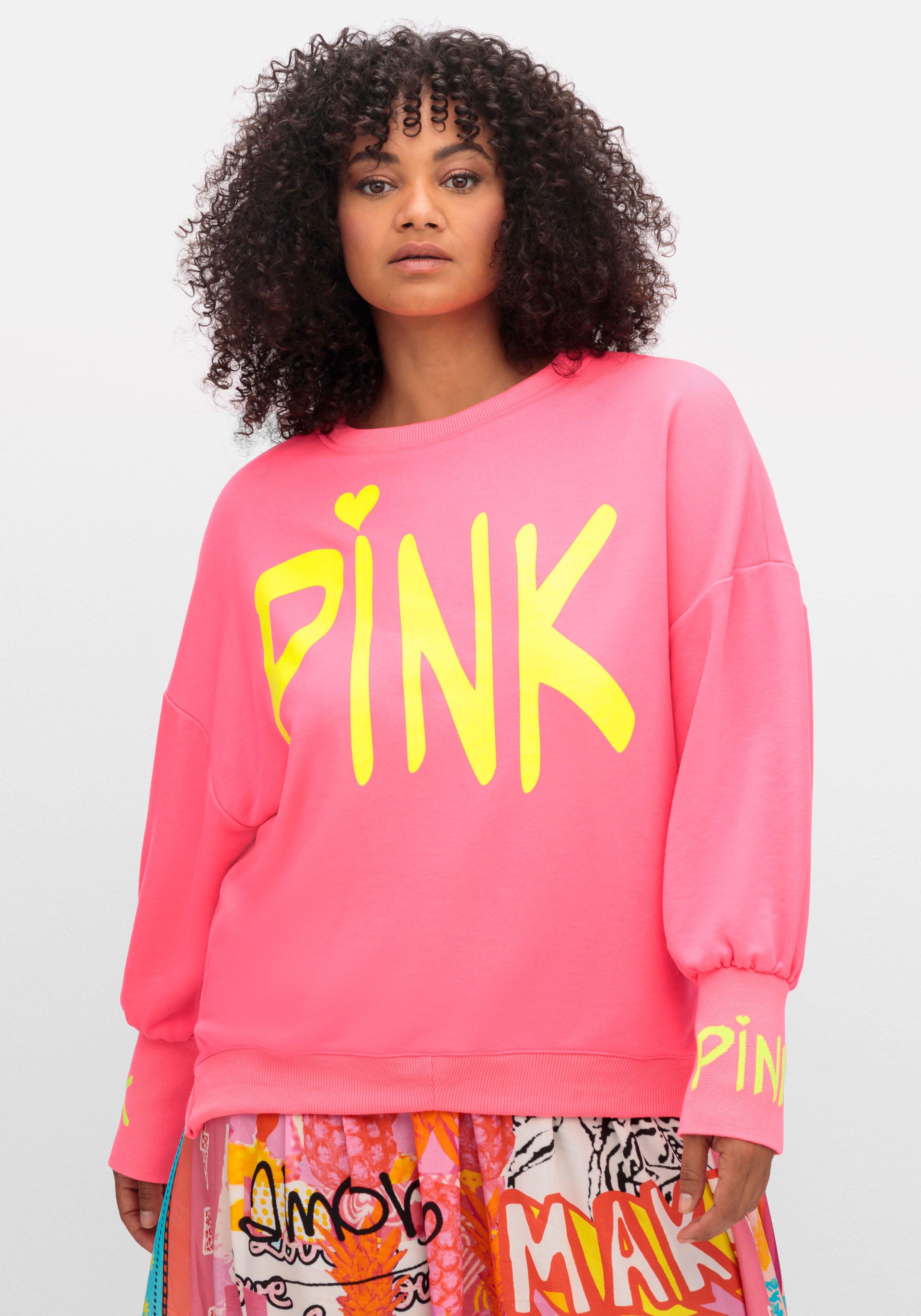 Sweatshirt mit Neon-Prints und Ballonärmeln