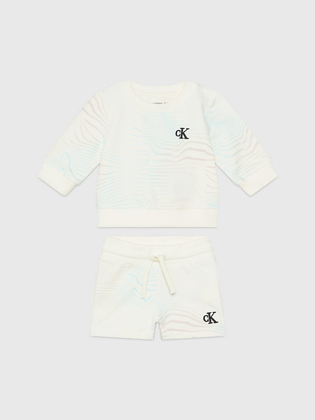 Conjunto de moletom e shorts de tecido atoalhado para bebê