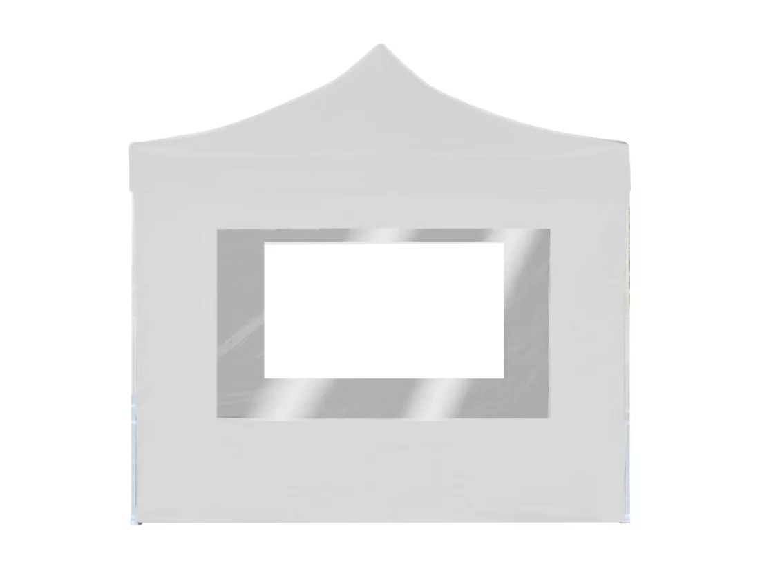 Tente de réception pliable avec parois Aluminium 3x3 m Blanc