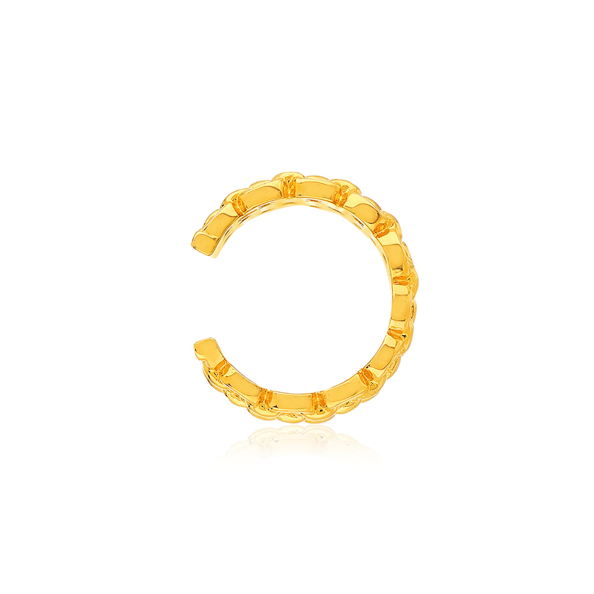 Clip d'oreille earcuff plaqué or jaune, style chainage vendu à l'unité.