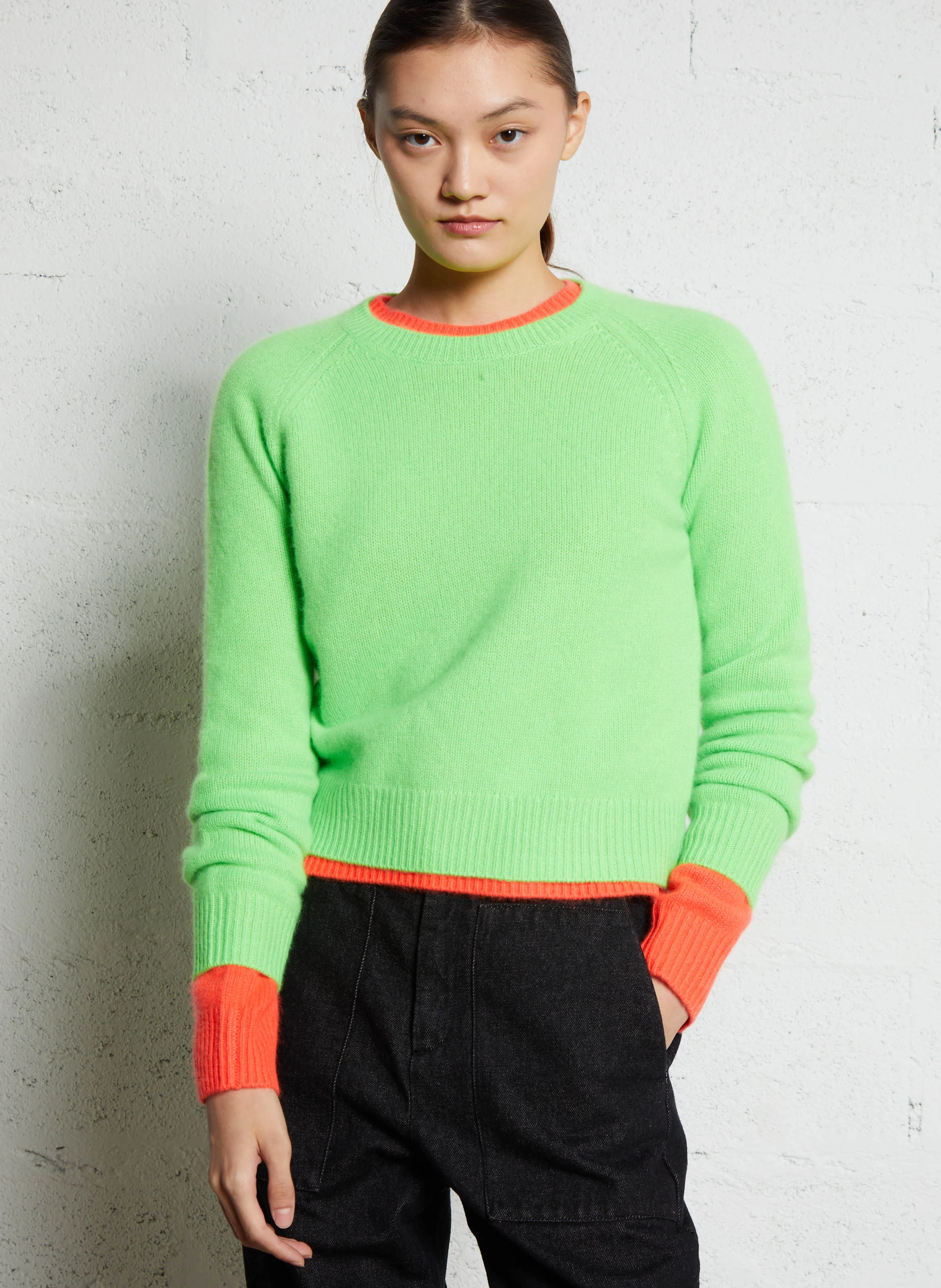 Pull droit en cachemire | Vert