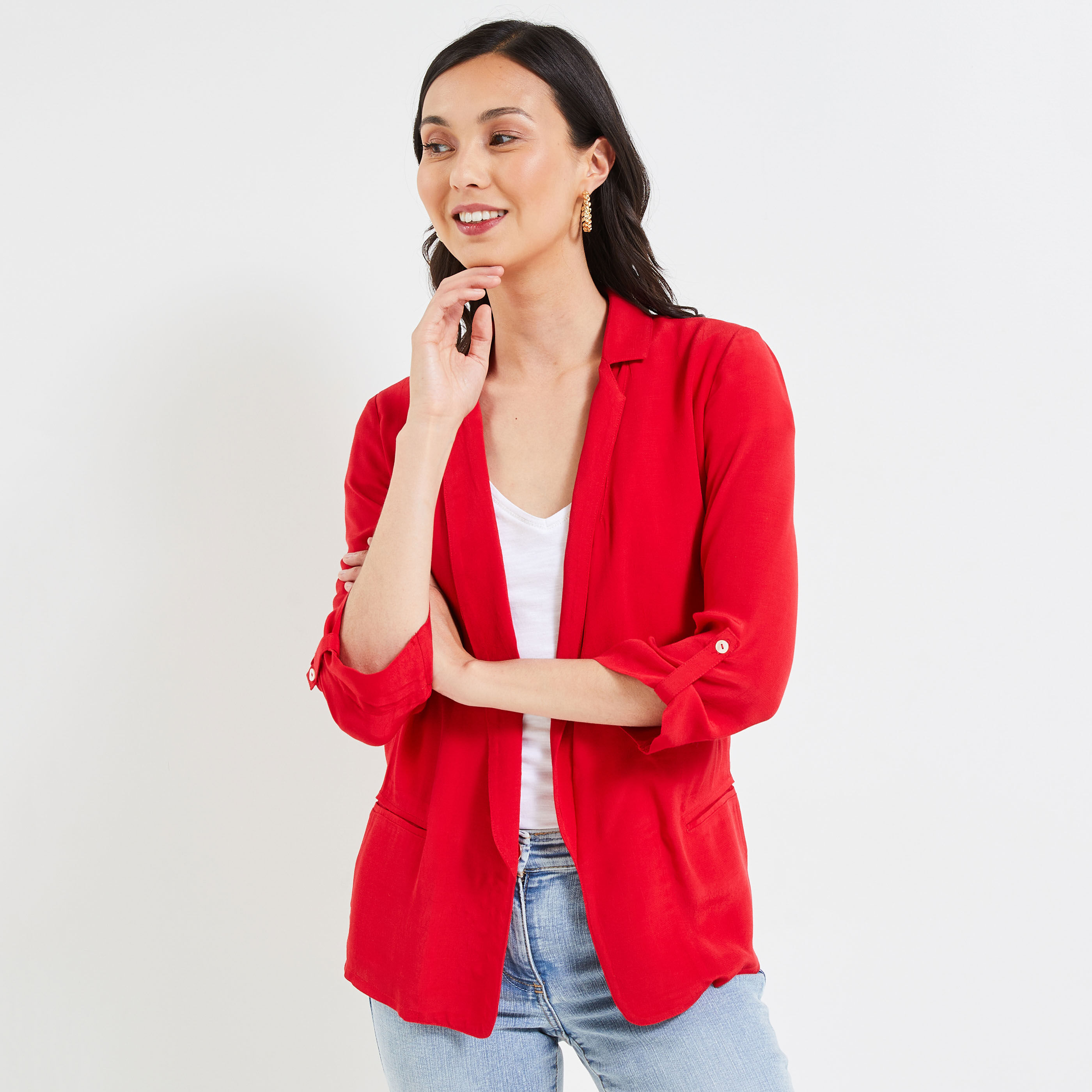 Veste tailleur femme - ROUGE