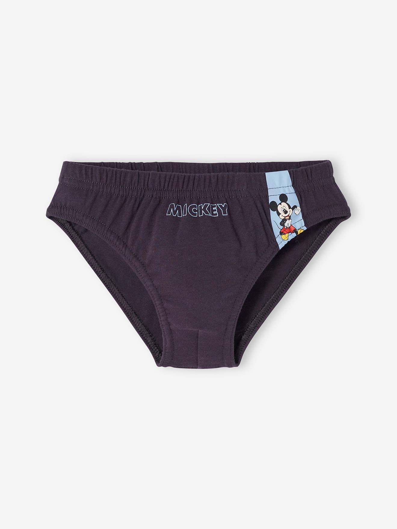 Pacote com 7 cuecas lisas azul-claras DS® Mickey com estampas.