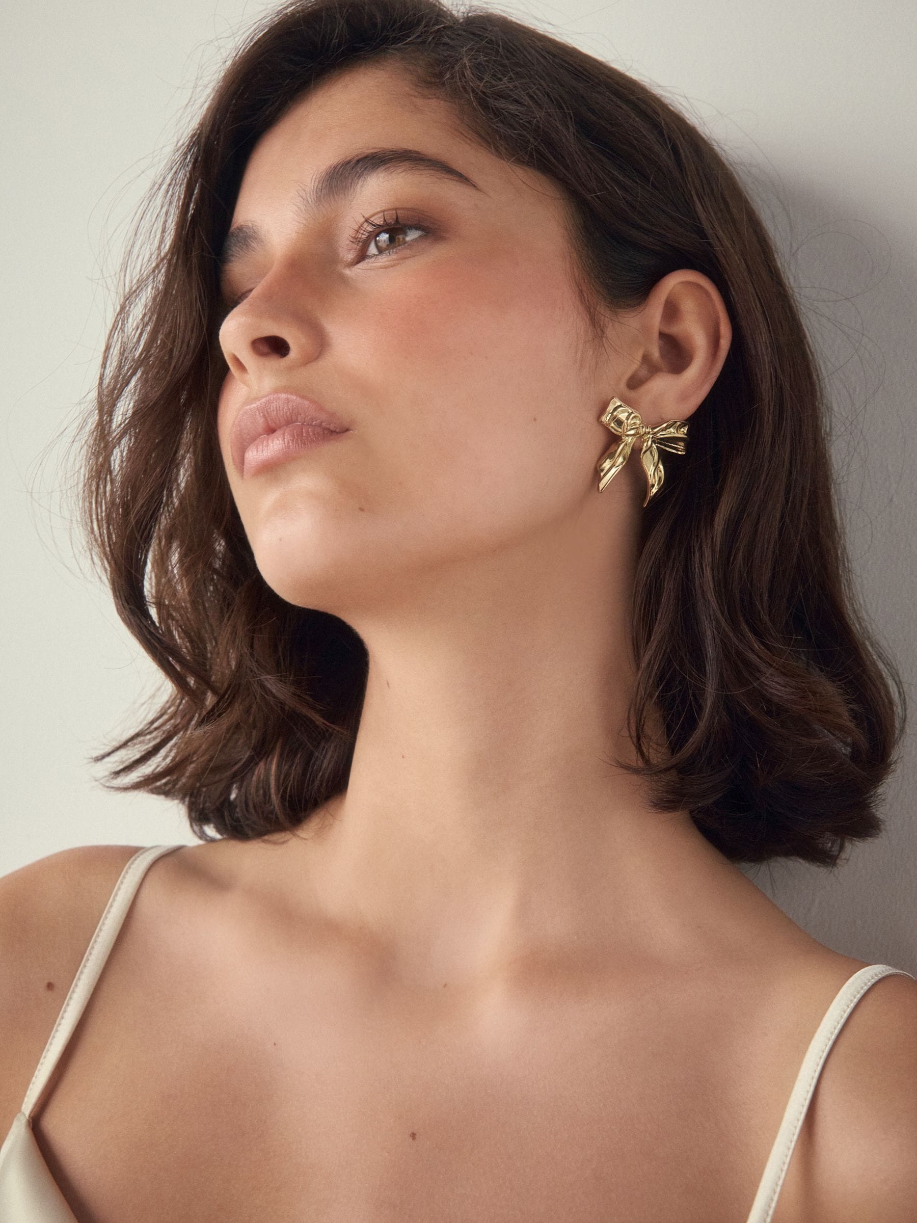 Goudkleurig - Metal Bow Stud Earrings