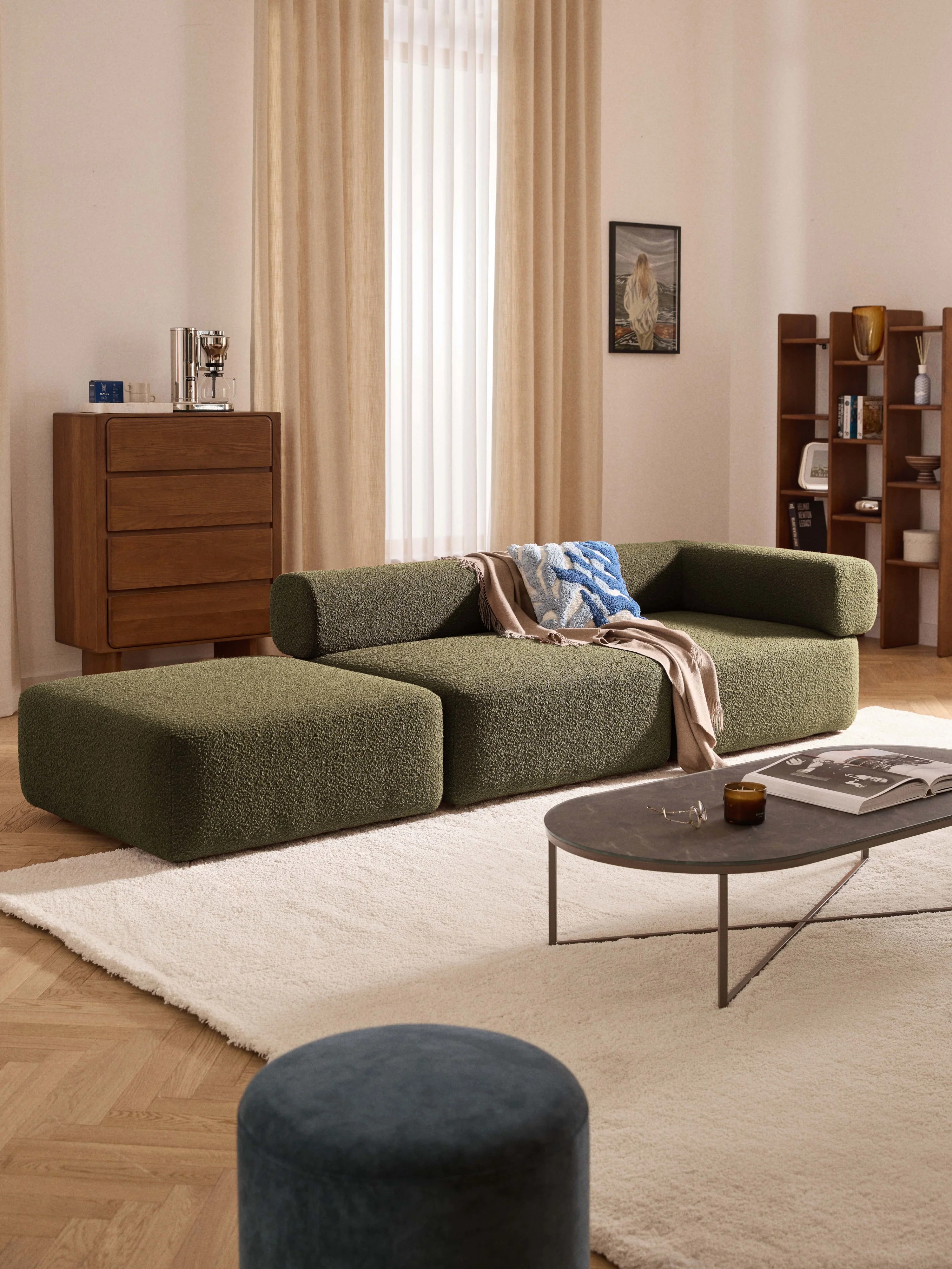 Modulaire bouclé poef Anton
