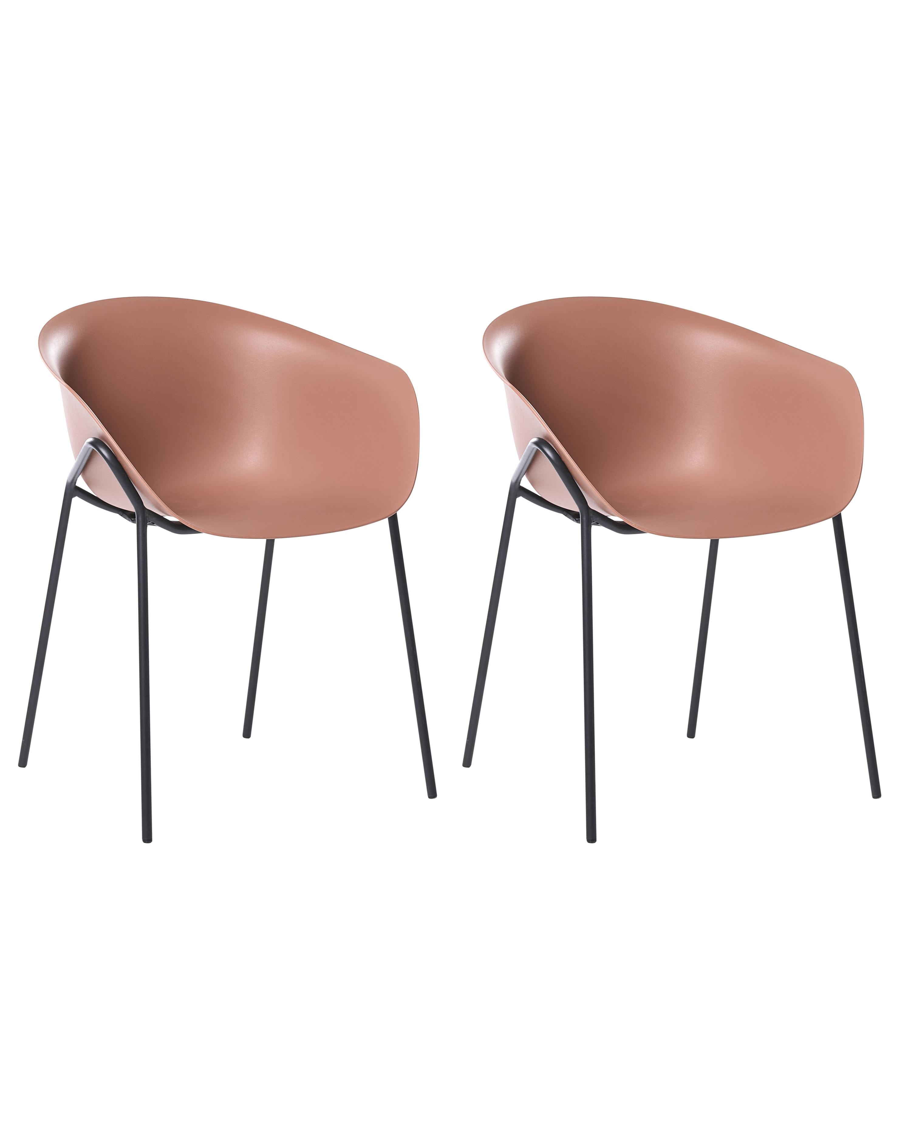 Set van 2 tuinstoelen METEORA Synthetisch materiaal Bruin