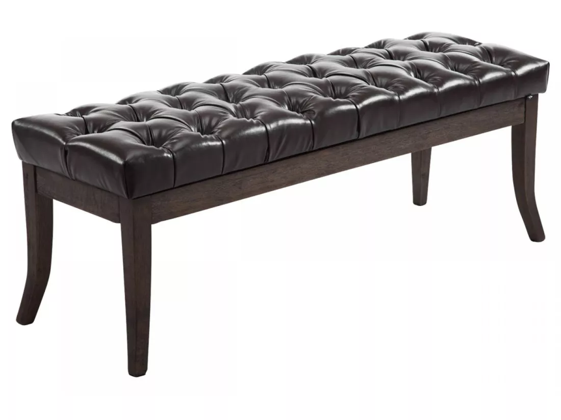 Banquette - Similicuir & Bois - Marron - Ramses