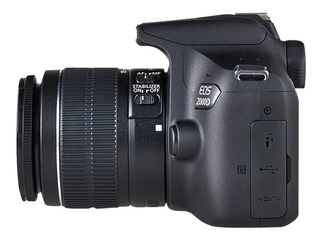 Canon EOS 2000D - Digitalkamera - SLR - 24.1 MP - APS-C - 1080p / 30 fps - 3x optisk zoom EF-S 18-55 mm III og EF 75-300 mm III objektiver - Wi-Fi, NFC