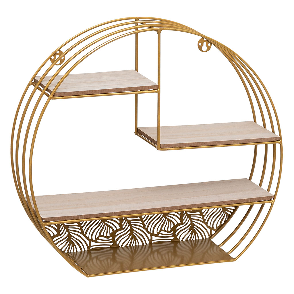 Etagère murale ronde métal or 39.2x36.2x10.5cm