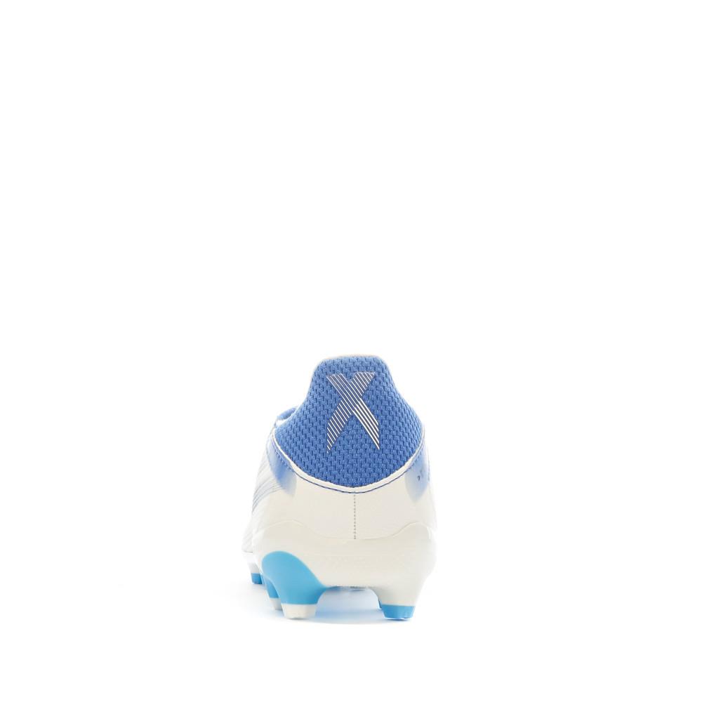 Adidas Chaussures de Football Blanche/Bleu Garçon Adidas X Speedflow.3 Mg J