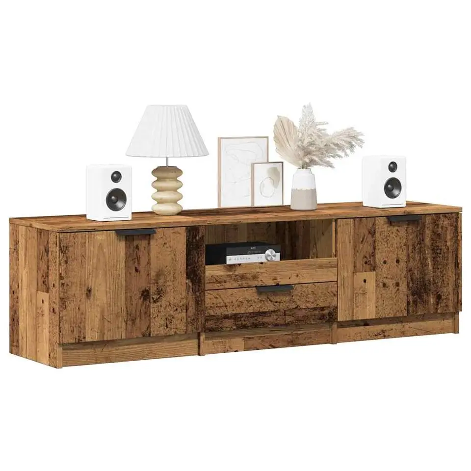 vidaXL - TV-meubel met 1 lade en 2 deuren - Oud hout - 140x35x40 cm