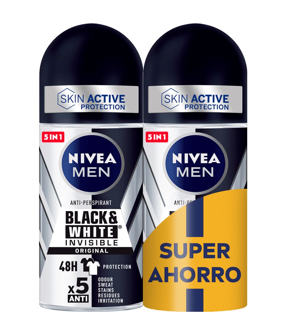 Men Black & White Desodorante Invisible Original Duplo Ahorro Desodorantes