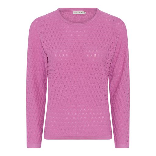 Micha Langærmet Striktrøje, Rose Blush, L