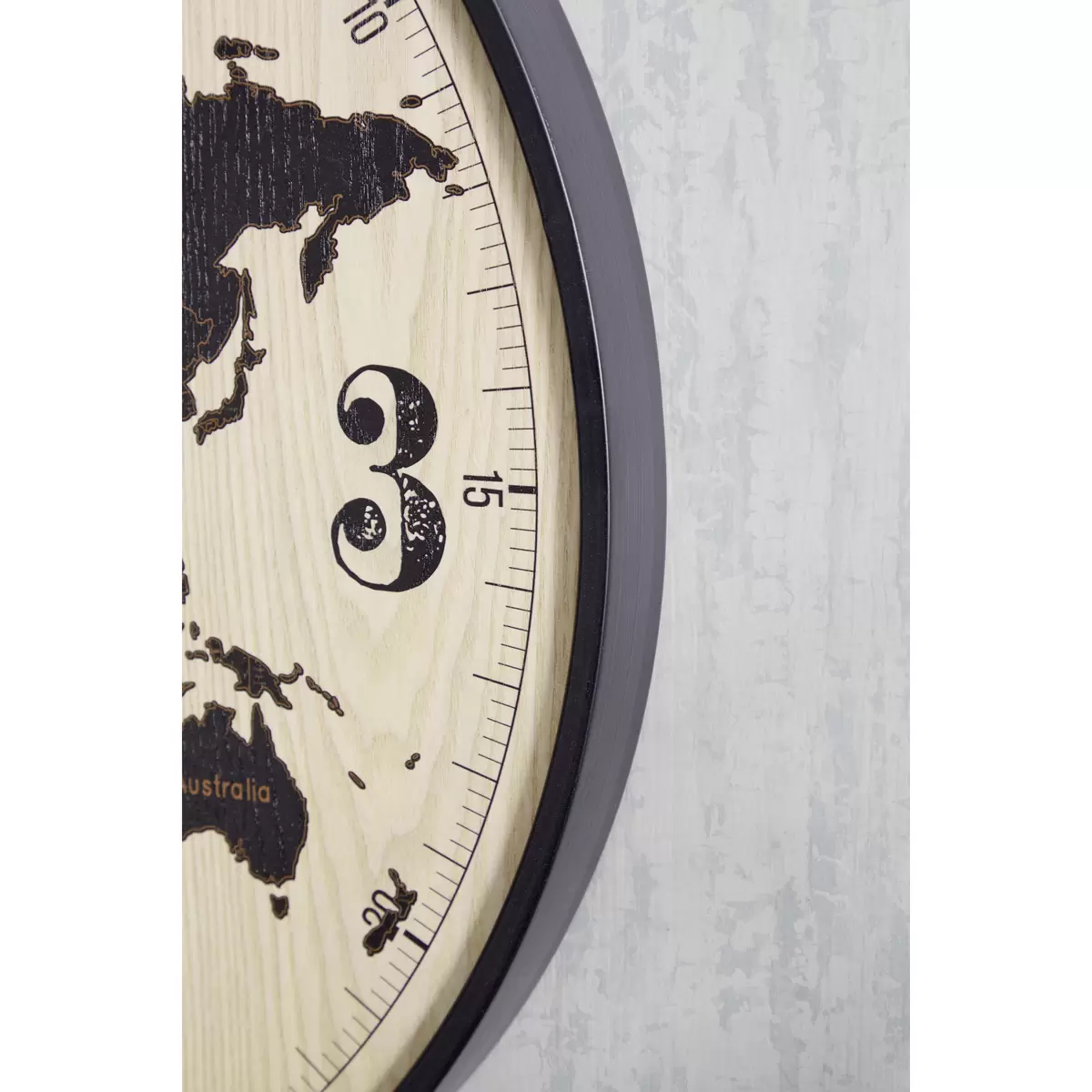 Wanduhr Aras / Luca Bessoni schwarz,natur
