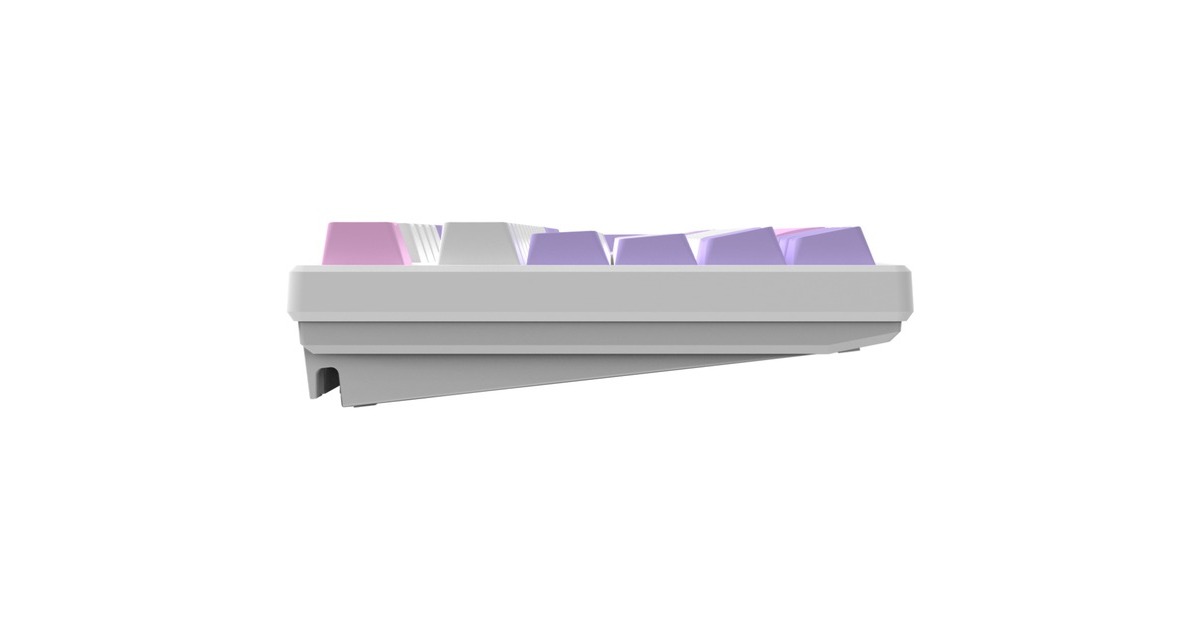 HelloGanssHS108T GC09, toetsenbord  (Wit/paars, US lay-out, Gateron Yellow, RGB leds, PBT Doubleshot keycaps, hot swap, 2,4 GHz / Bluetooth / USB-C)