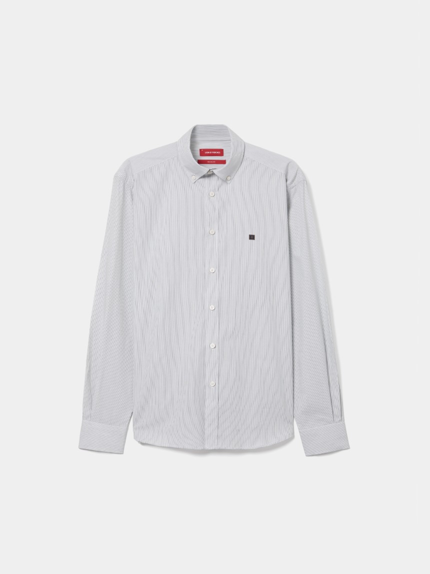 Camisa de algodão regular fit às riscas