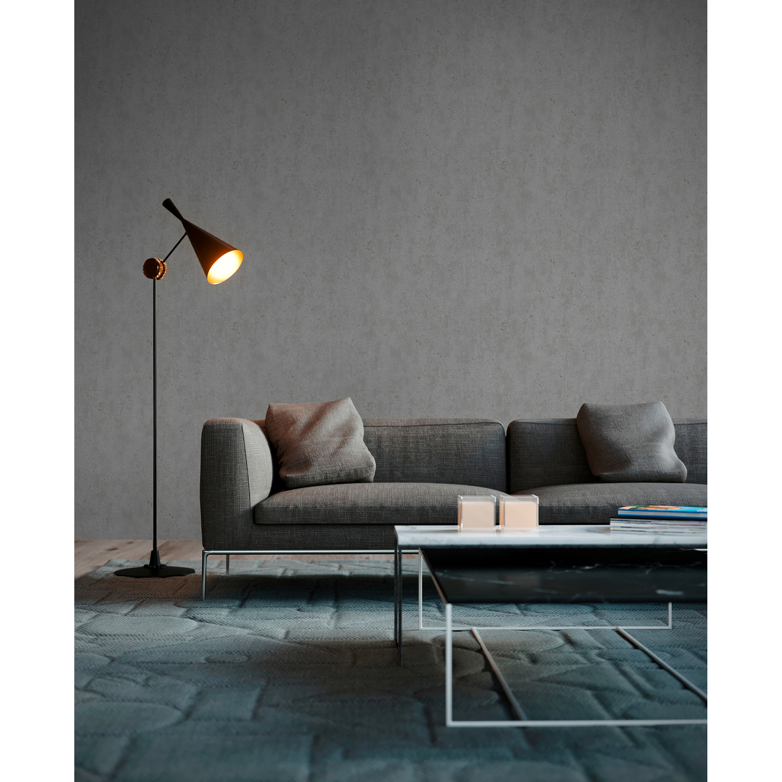 Vliestapate - dunkelgrau - Beton-Optik - 10 Meter