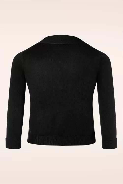 Mak Sweater Oda vest met open voorkant in zwart
