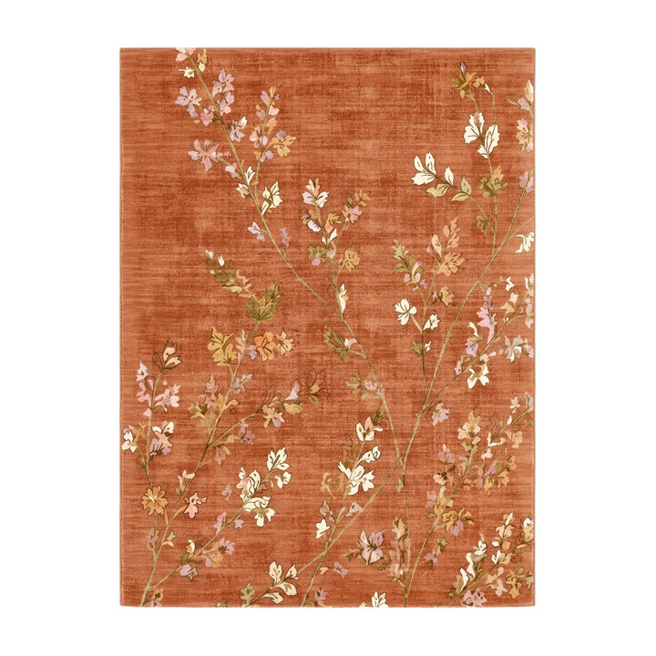 Wasbaar vloerkleed - Misty Floral Terracotta | Wasbaar