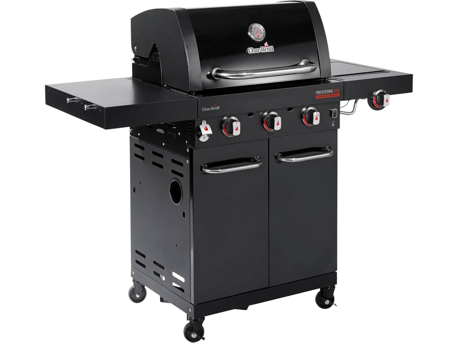 Char-Broil Gasgrill Professional CORE B 3 + Seitenbrenner + TRU-Infrared Technology + LED-Drehknöpfe #140918