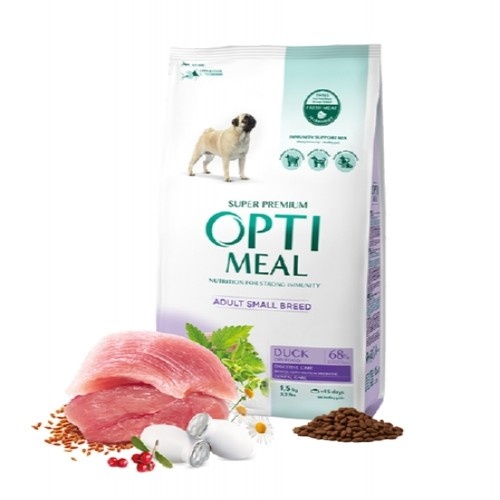 Ração seca Optimeal para cães de pequeno porte - Pato