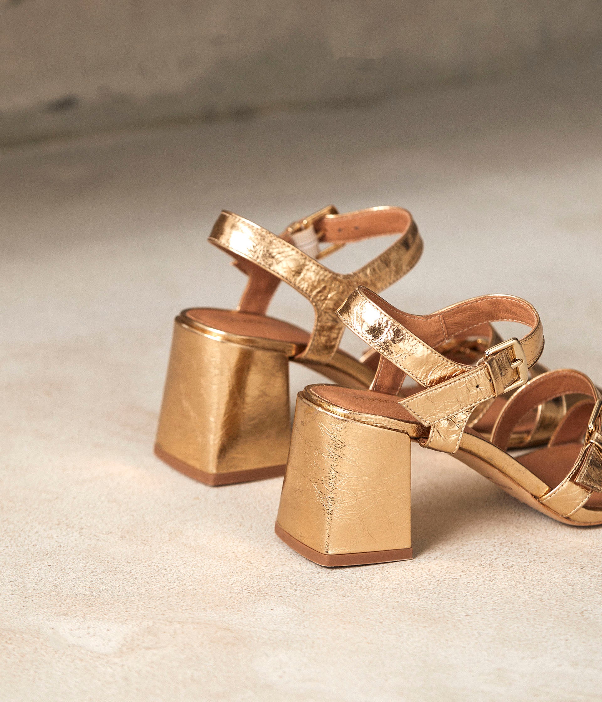 Sandales cuir or Maréva