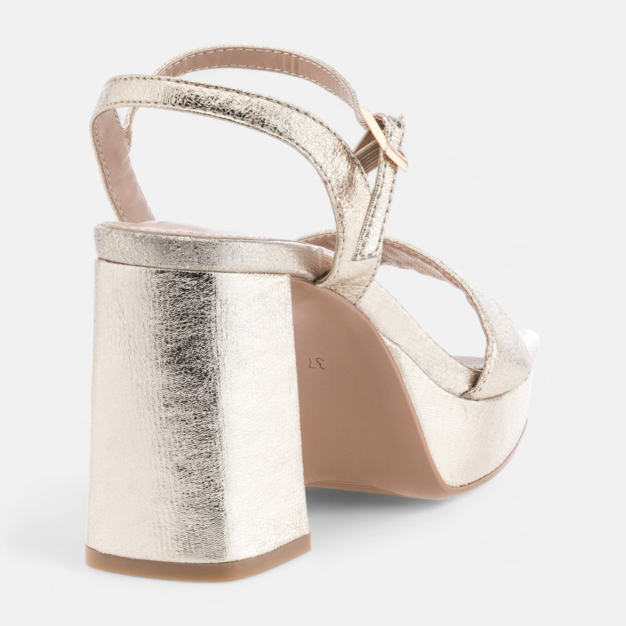 Nu-pieds à talon Femme or