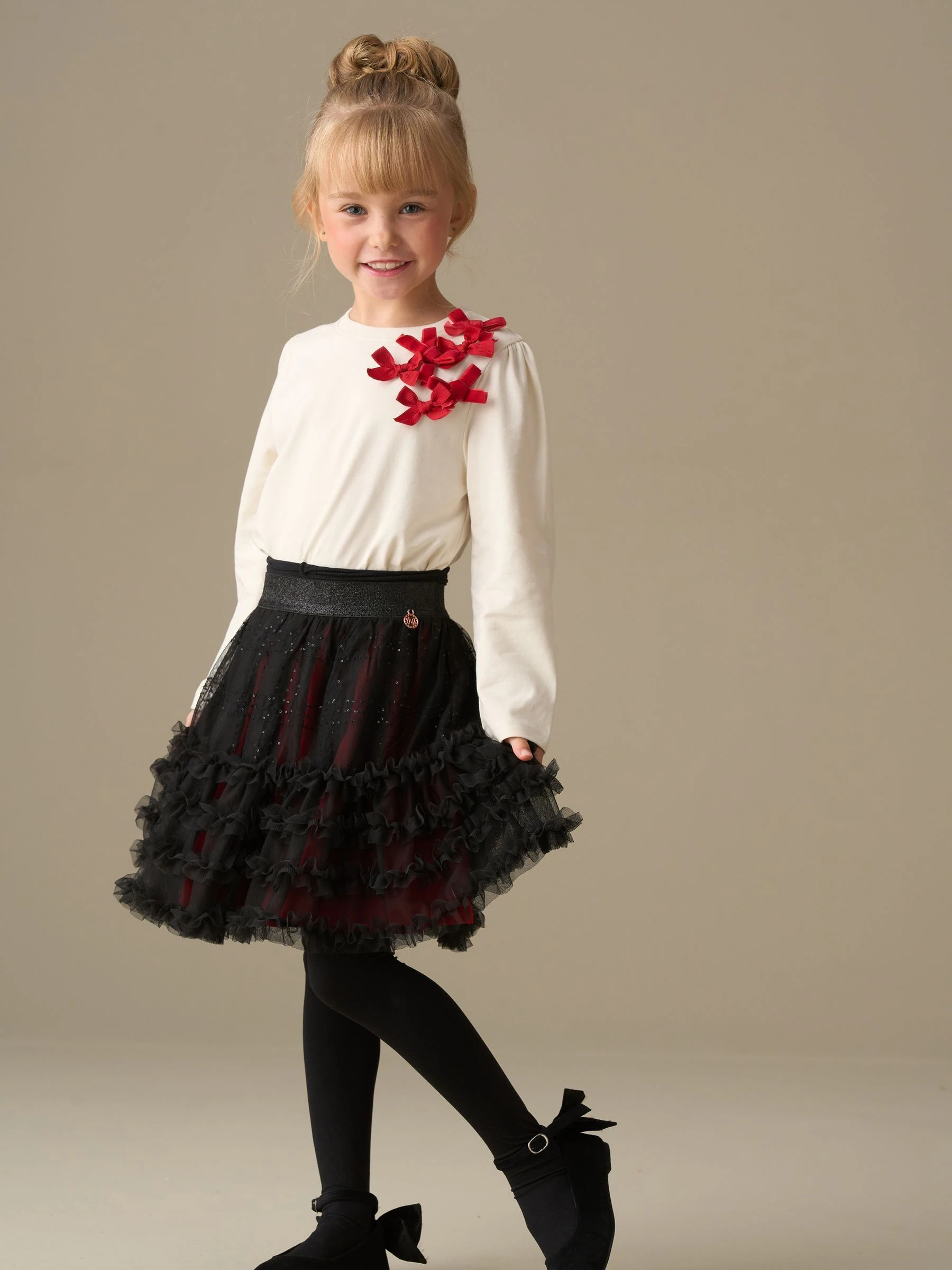 Angel & Rocket Darby Sequin Tartan Mesh Skirt