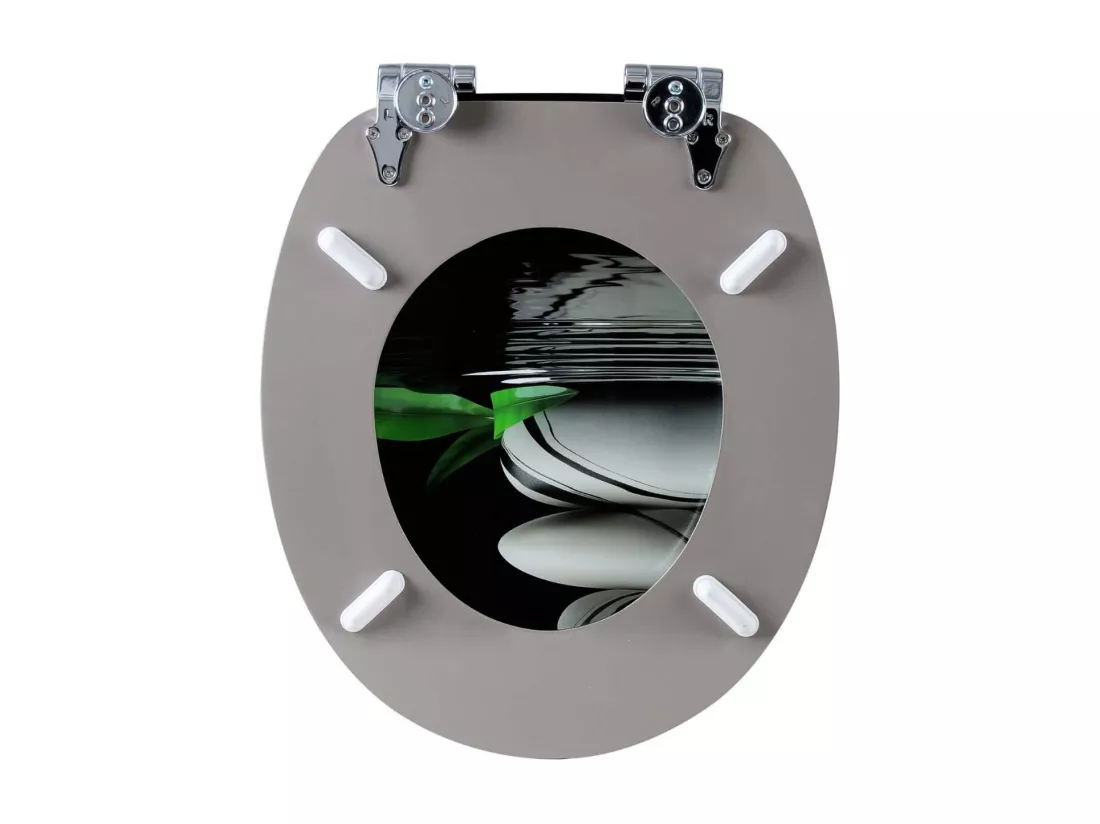 Abattant WC en MDF effet bois grise 43.6 x 37.7 x 43.6 cm 19_0000745
