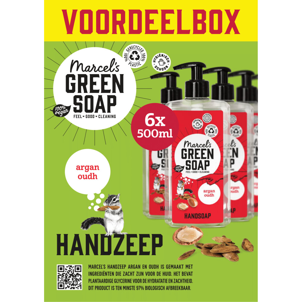 6x Marcel's Green Soap Handzeep Argan & Oudh500 ml