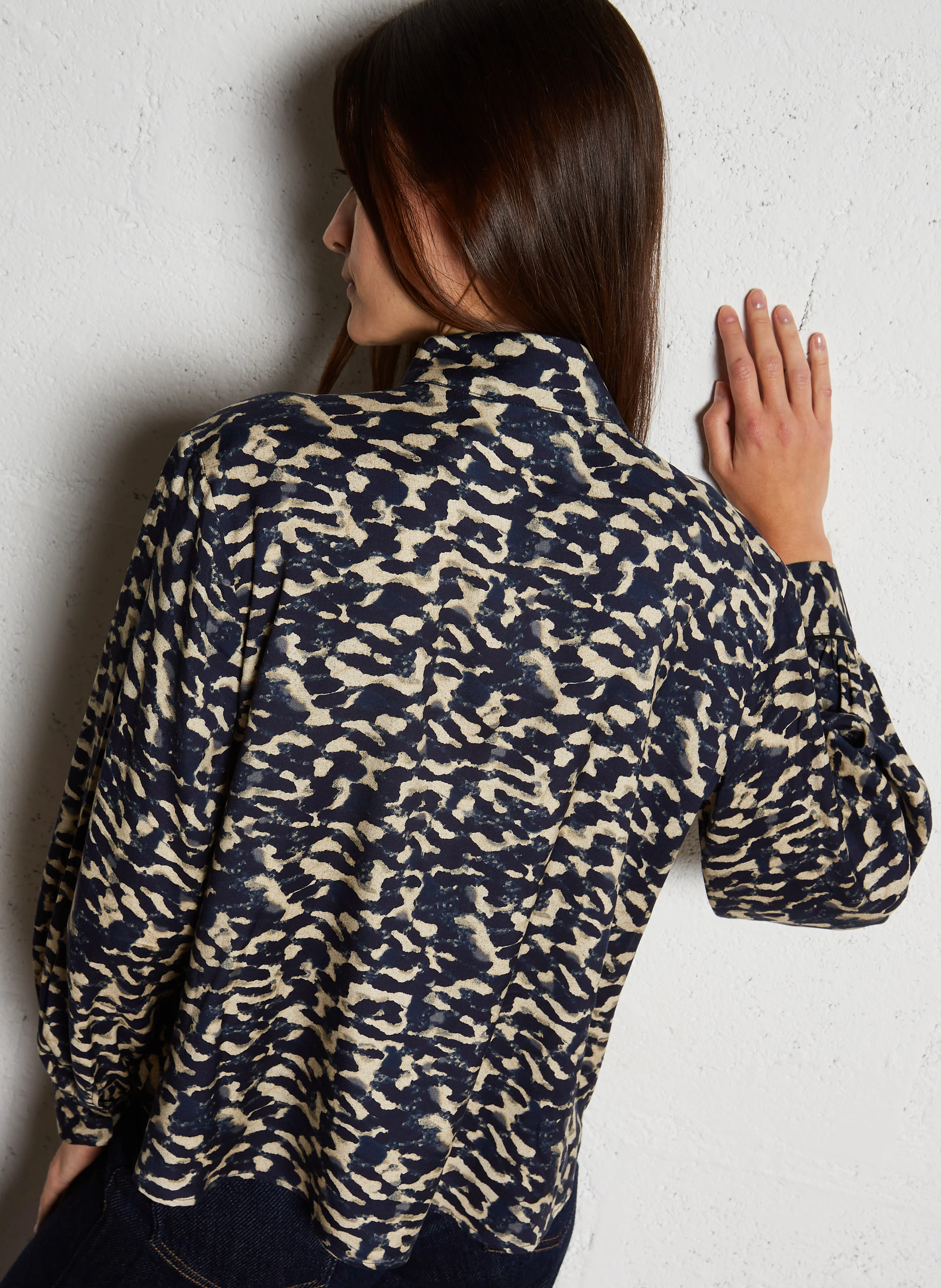 ALEJANDRO - Blouse col montant | Bleu