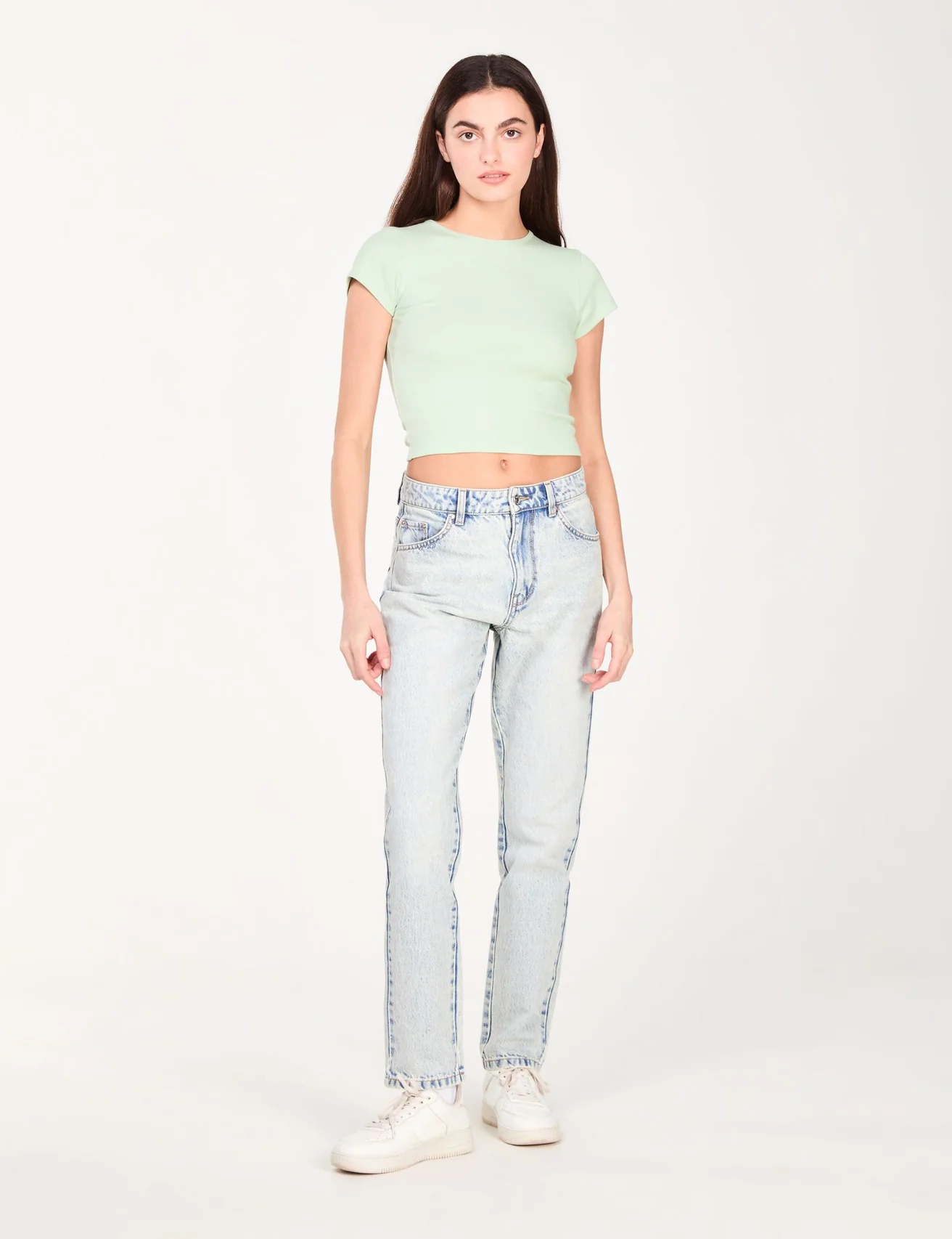 Jean mom bleu ciel