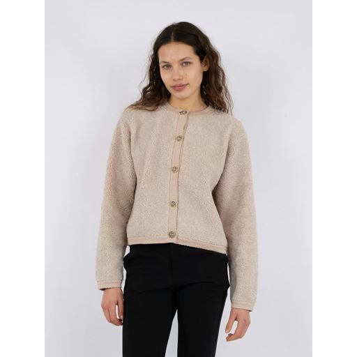 Neo Noir Limo Fluffy Knit Cardigan, Sand, 38