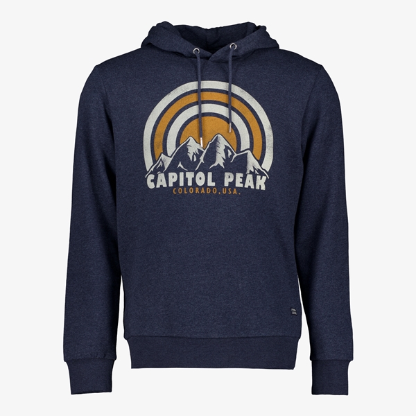 Produkt heren hoodie blauw met opdruk